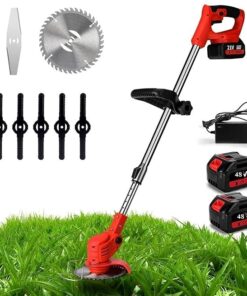Electric Grass Cutter Machine, Cordless Portable Garden Lawn Trimmer with Adjustable Height