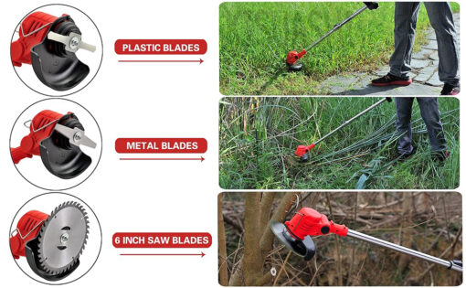 Electric Grass Cutter Machine, Cordless Portable Garden Lawn Trimmer with Adjustable Height - Image 2